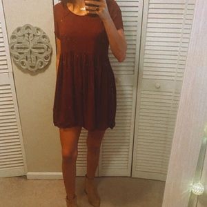 Maroon Brandy Melville Babydoll dress